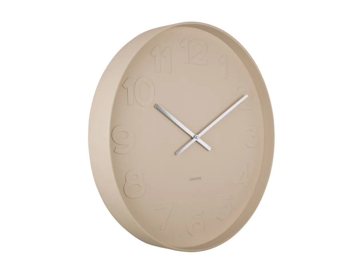 Wall clock Mr. Brown numbers large, sand brown