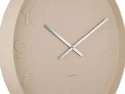 Wall clock Mr. Brown numbers large, sand brown