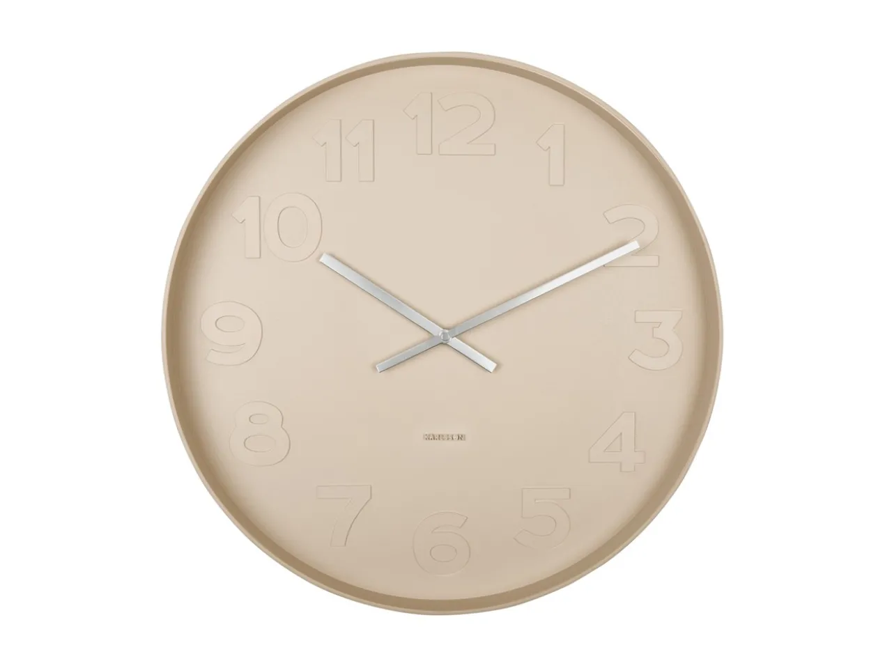 Wall clock Mr. Brown numbers large, sand brown