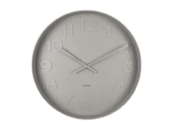 Wall clock Mr. Grey numbers large, warm grey