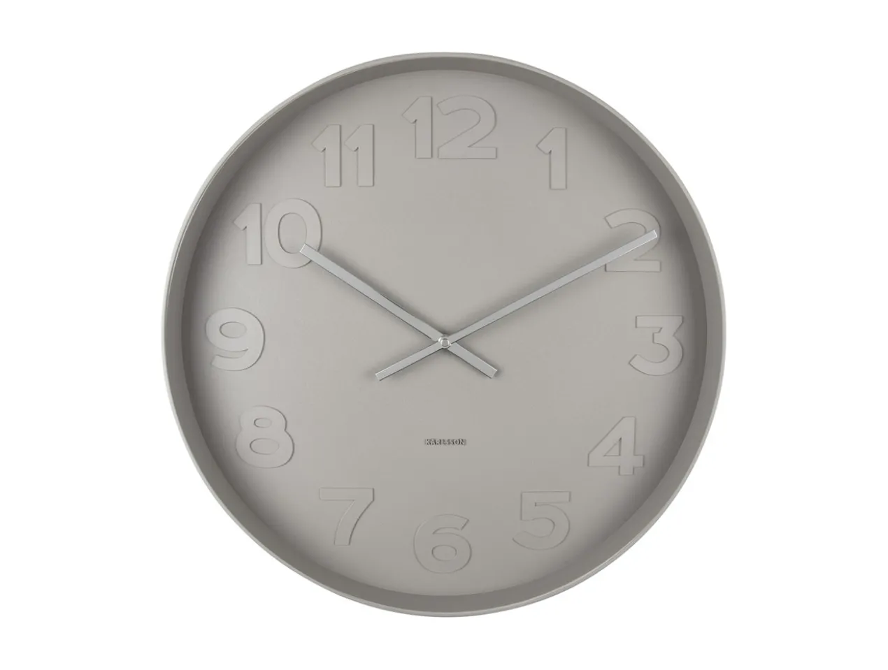 Wall clock Mr. Grey numbers large, warm grey