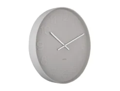 Wall clock Mr. Grey numbers large, warm grey