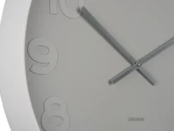 Wall clock Mr. Grey numbers large, warm grey