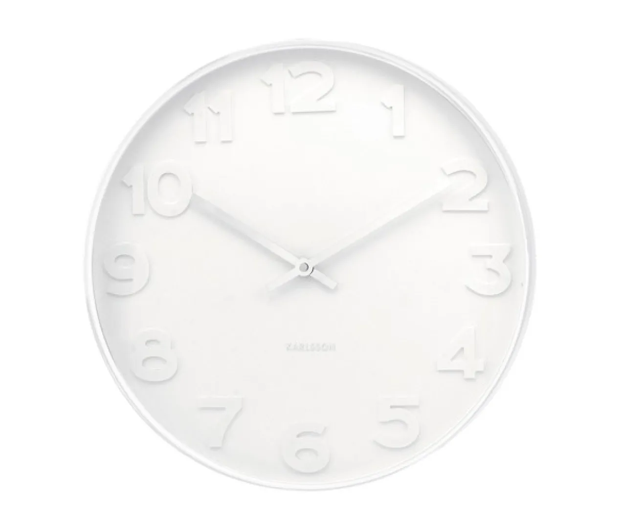 Wall clock Mr. White numbers large, white case