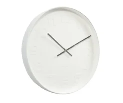 Wall clock Mr. White numbers large, white case