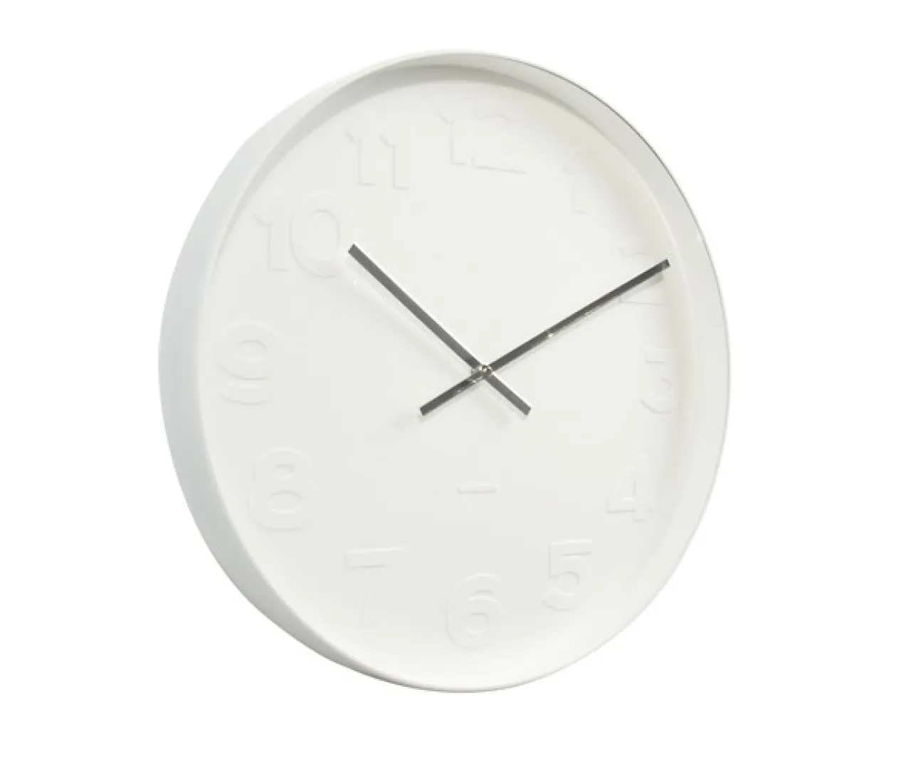 Wall clock Mr. White numbers large, white case