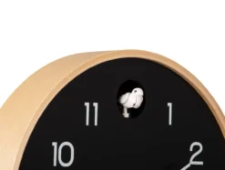 Wall clock Natural Cuckoo birch wood black