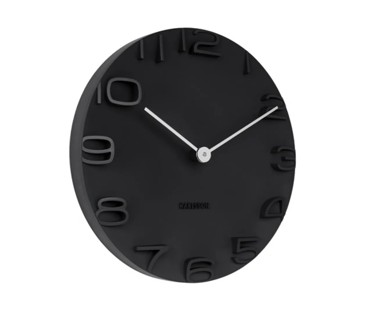 Wall clock On The Edge black w. chrome hands