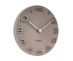 Wall clock on the Edge warm grey w. chrome hands