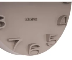 Wall clock on the Edge warm grey w. chrome hands