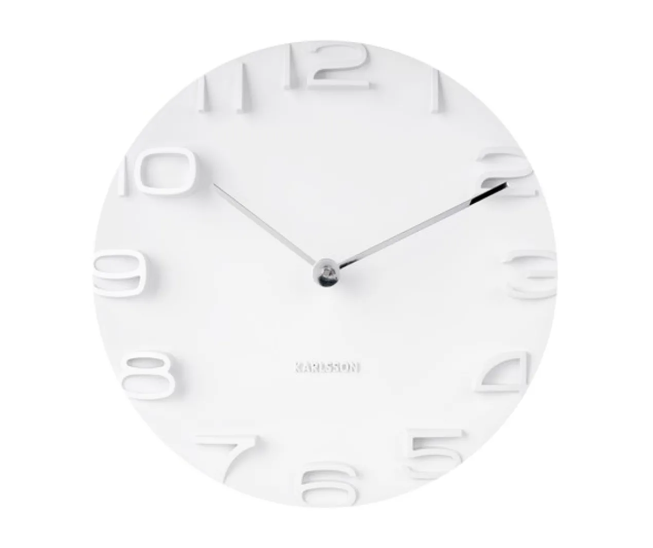 Wall clock On The Edge white w. chrome hands