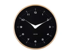 Wall clock Osado Dome wood black