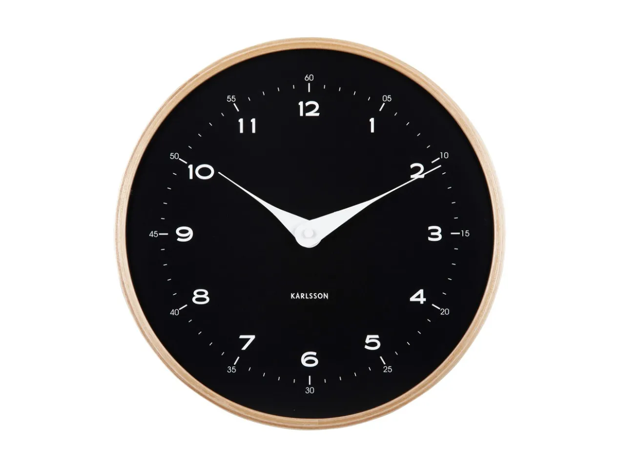 Wall clock Osado Dome wood black