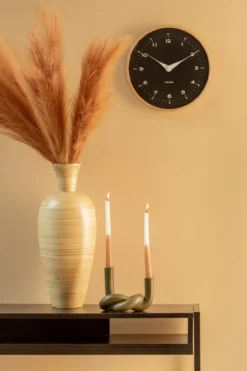 Wall clock Osado Dome wood black