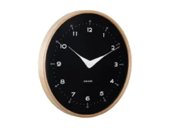Wall clock Osado Dome wood black