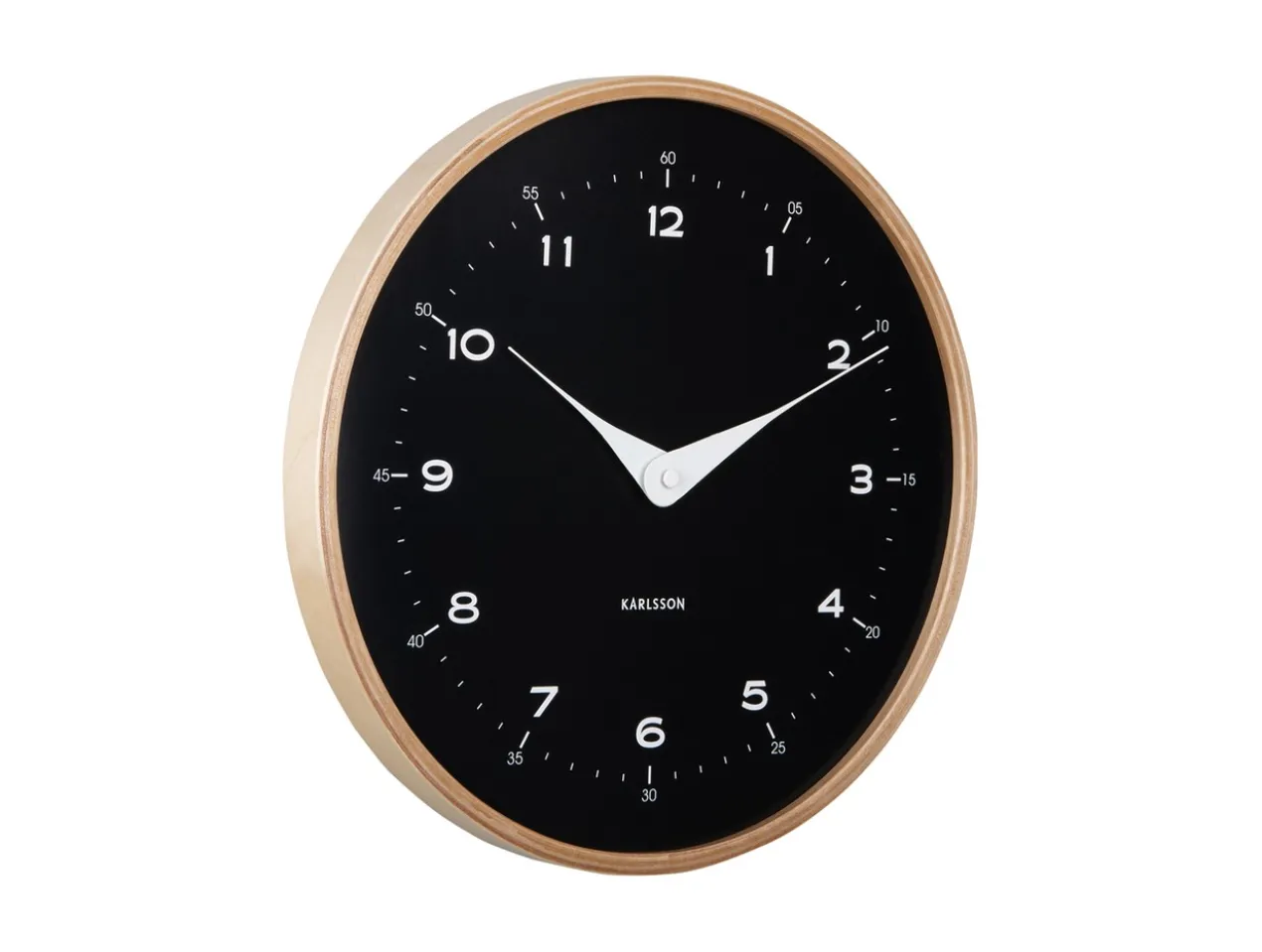 Wall clock Osado Dome wood black