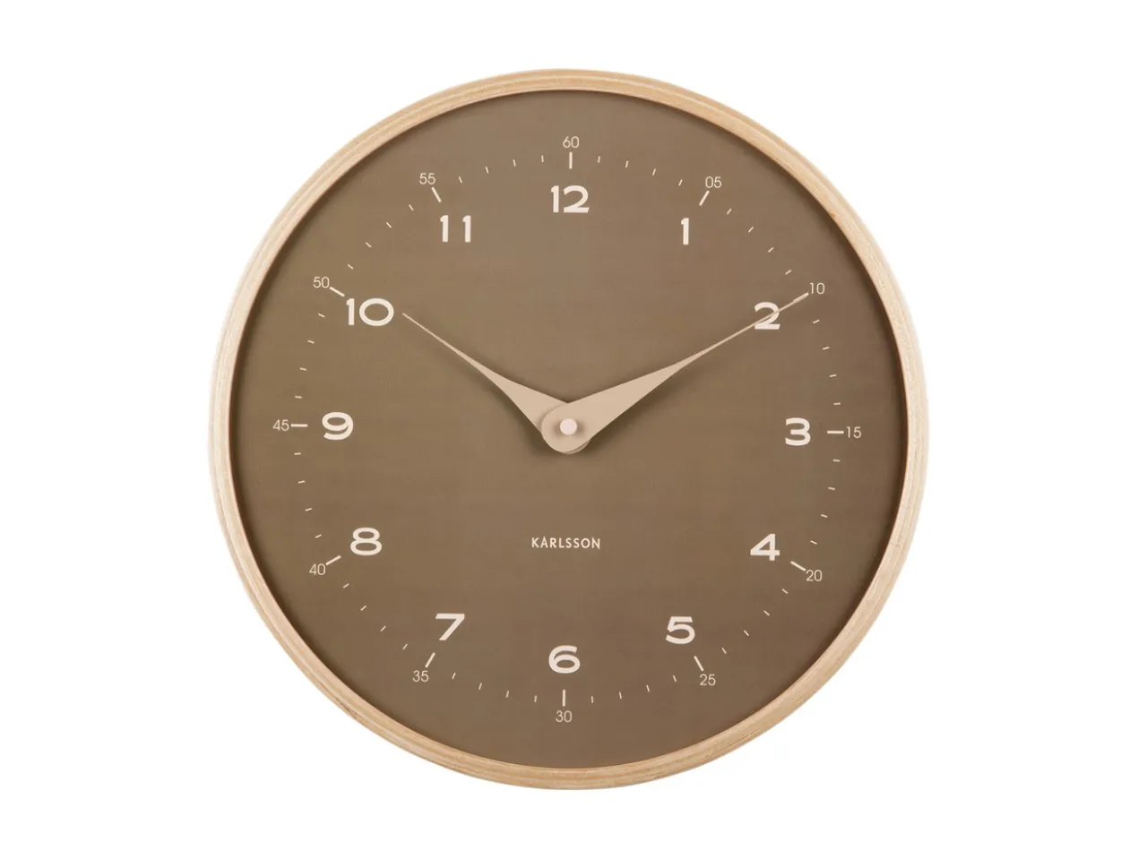 Wall clock Osado Dome wood moss green