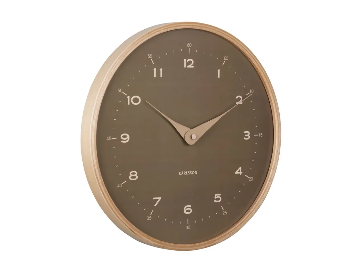 Wall clock Osado Dome wood moss green