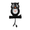 Wall clock Owl pendulum ABS black