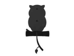 Wall clock Owl pendulum ABS black