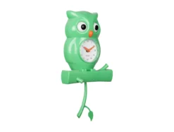 Wall clock Owl pendulum ABS bright green