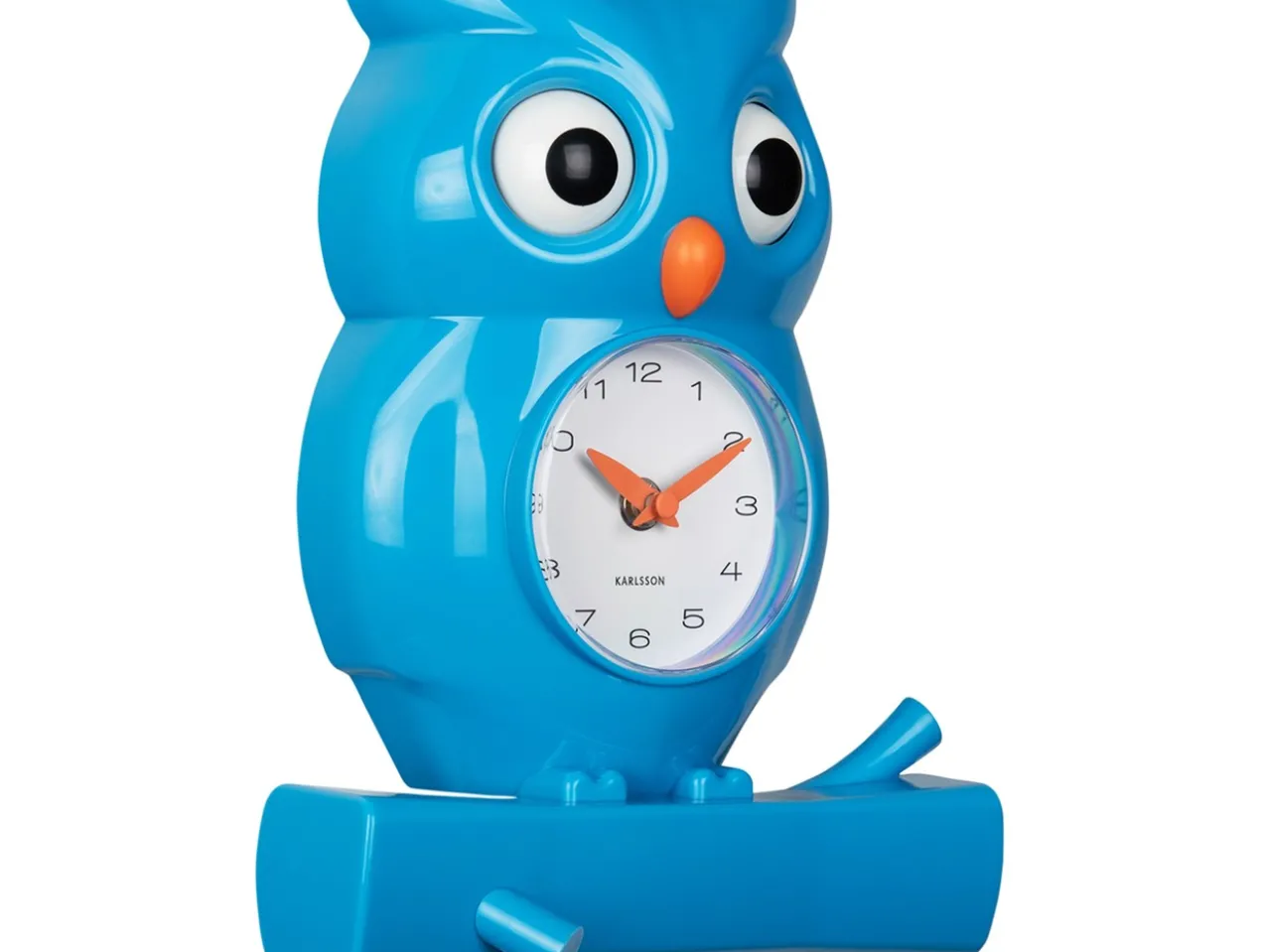 Wall clock Owl pendulum ABS bright blue