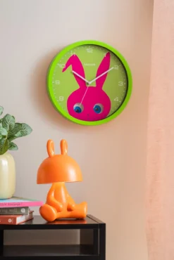 Wall clock Peekaboo Cat dark blue