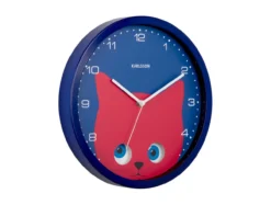 Wall clock Peekaboo Cat dark blue
