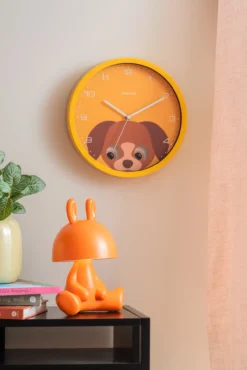 Wall clock Peekaboo Cow blue