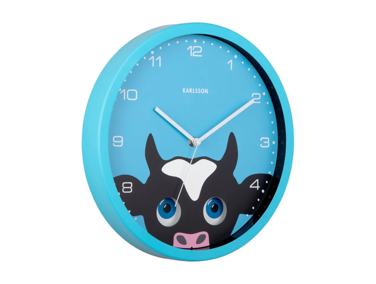 Wall clock Peekaboo Cow blue
