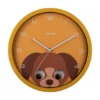 Wall clock Peekaboo Dog yellow
