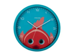 Wall clock Peekaboo Goldfish light blue