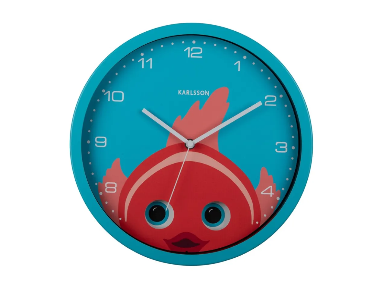 Wall clock Peekaboo Goldfish light blue