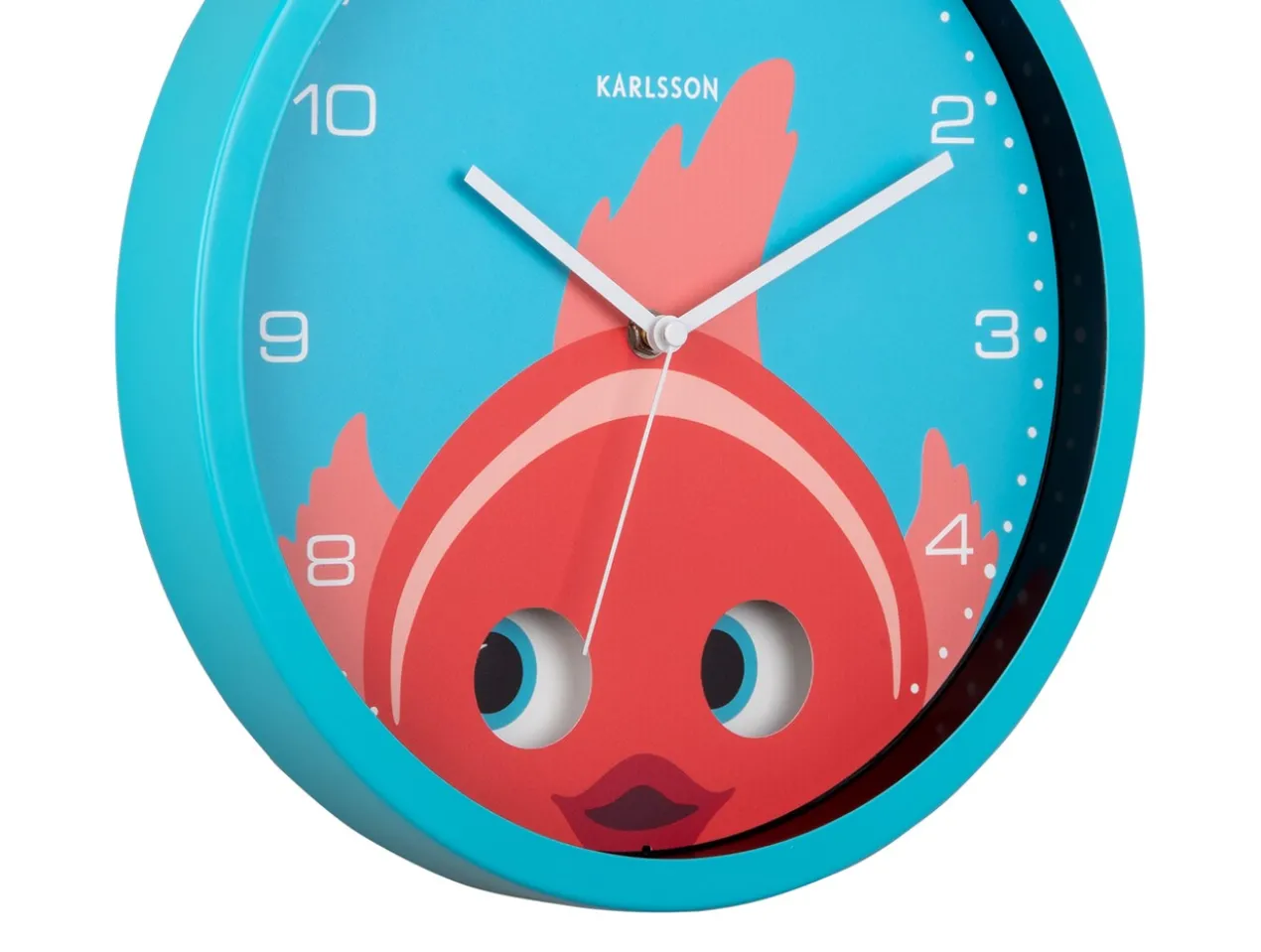 Wall clock Peekaboo Goldfish light blue