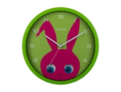 Wall clock Peekaboo Ladybug green