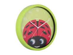 Wall clock Peekaboo Ladybug green