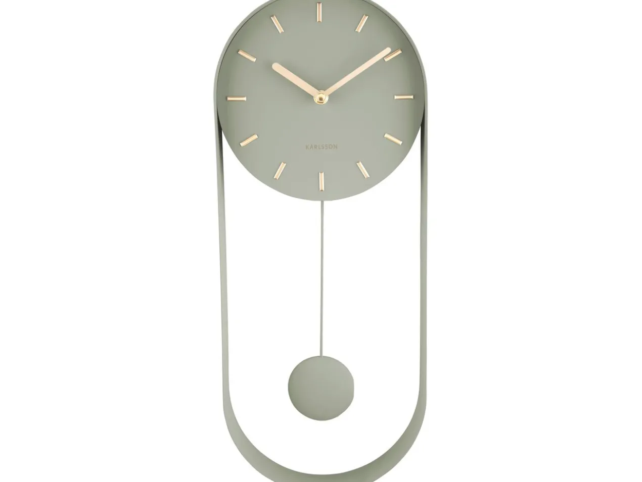 Wall clock Pendulum Charm steel jungle green