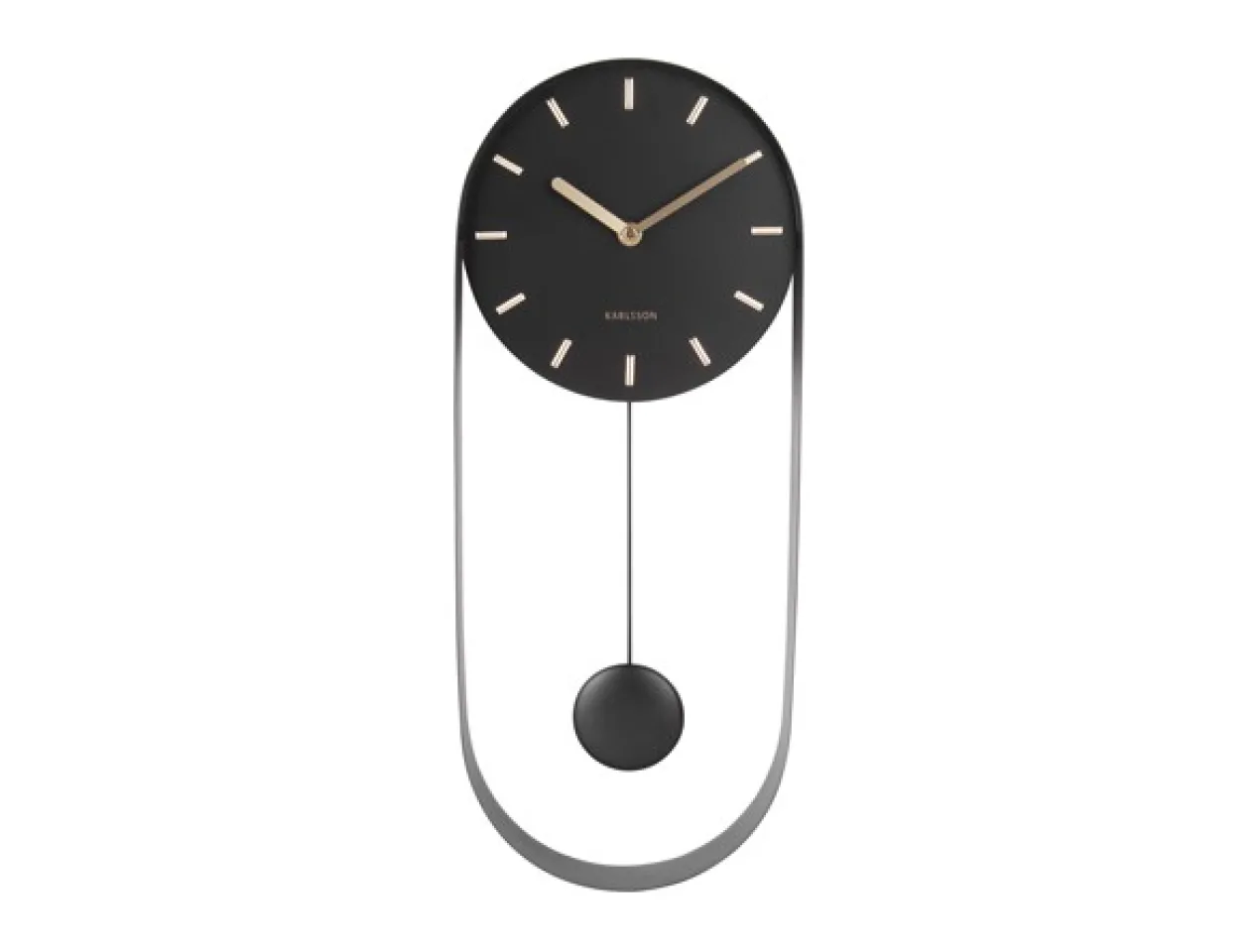 Wall clock Pendulum Charm steel black
