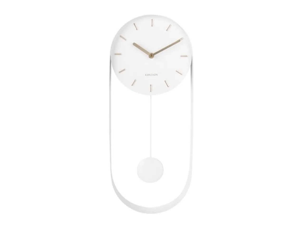 Wall clock Pendulum Charm steel white