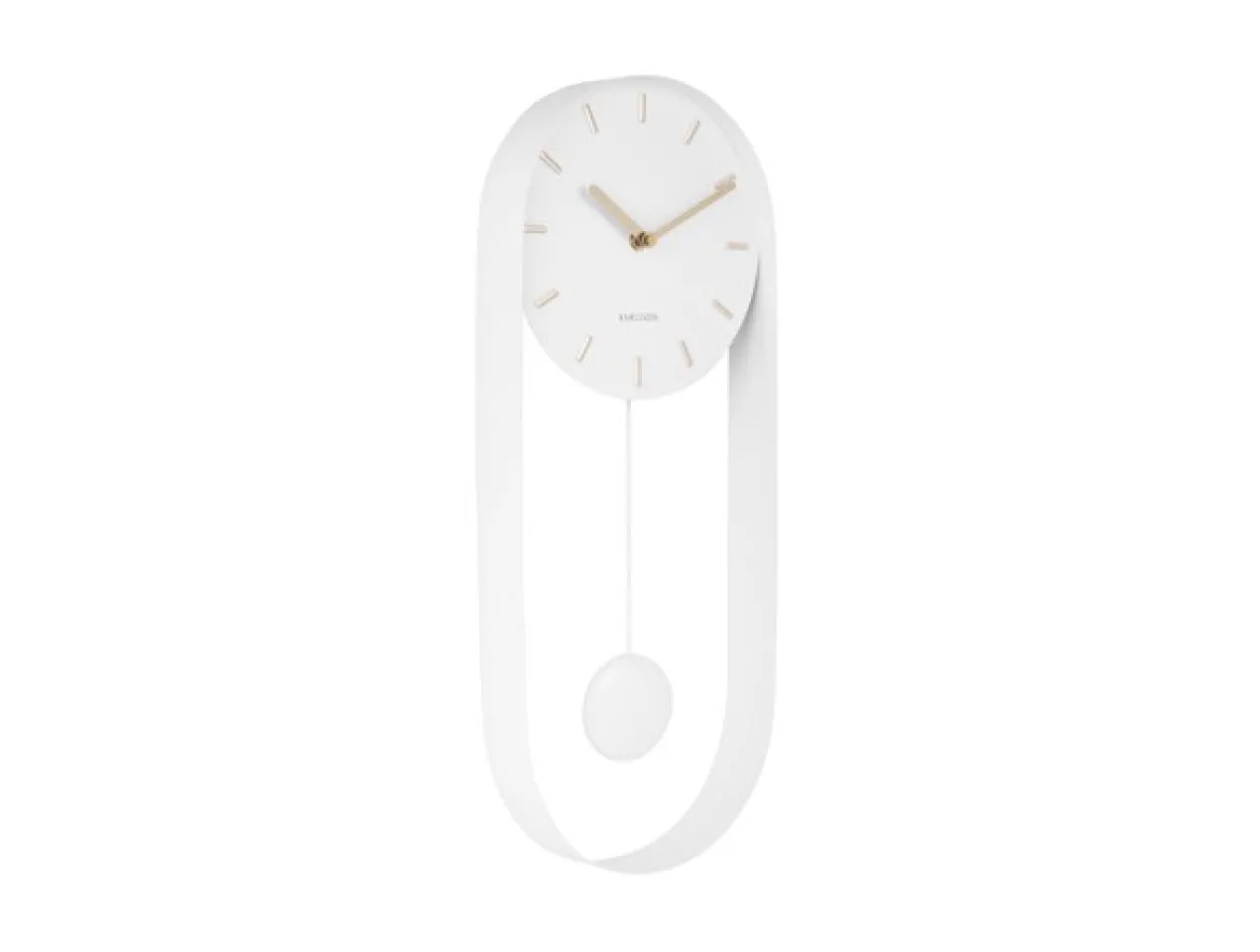 Wall clock Pendulum Charm steel white