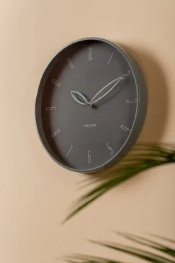 Wall clock Petals dark grey