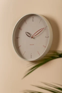 Wall clock Petals grayed jade