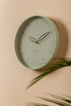 Wall clock Petals grayed jade