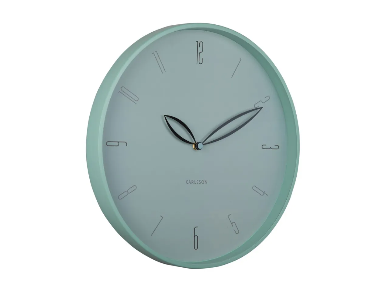 Wall clock Petals misty blue