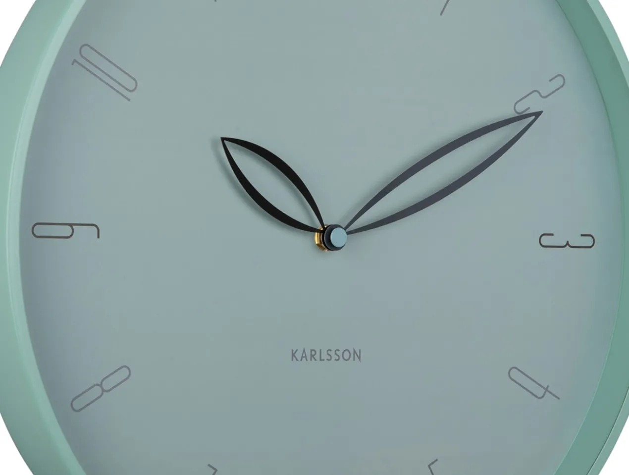 Wall clock Petals misty blue