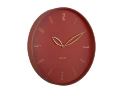 Wall clock Petals red ochre