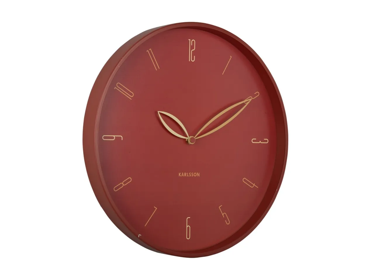 Wall clock Petals red ochre