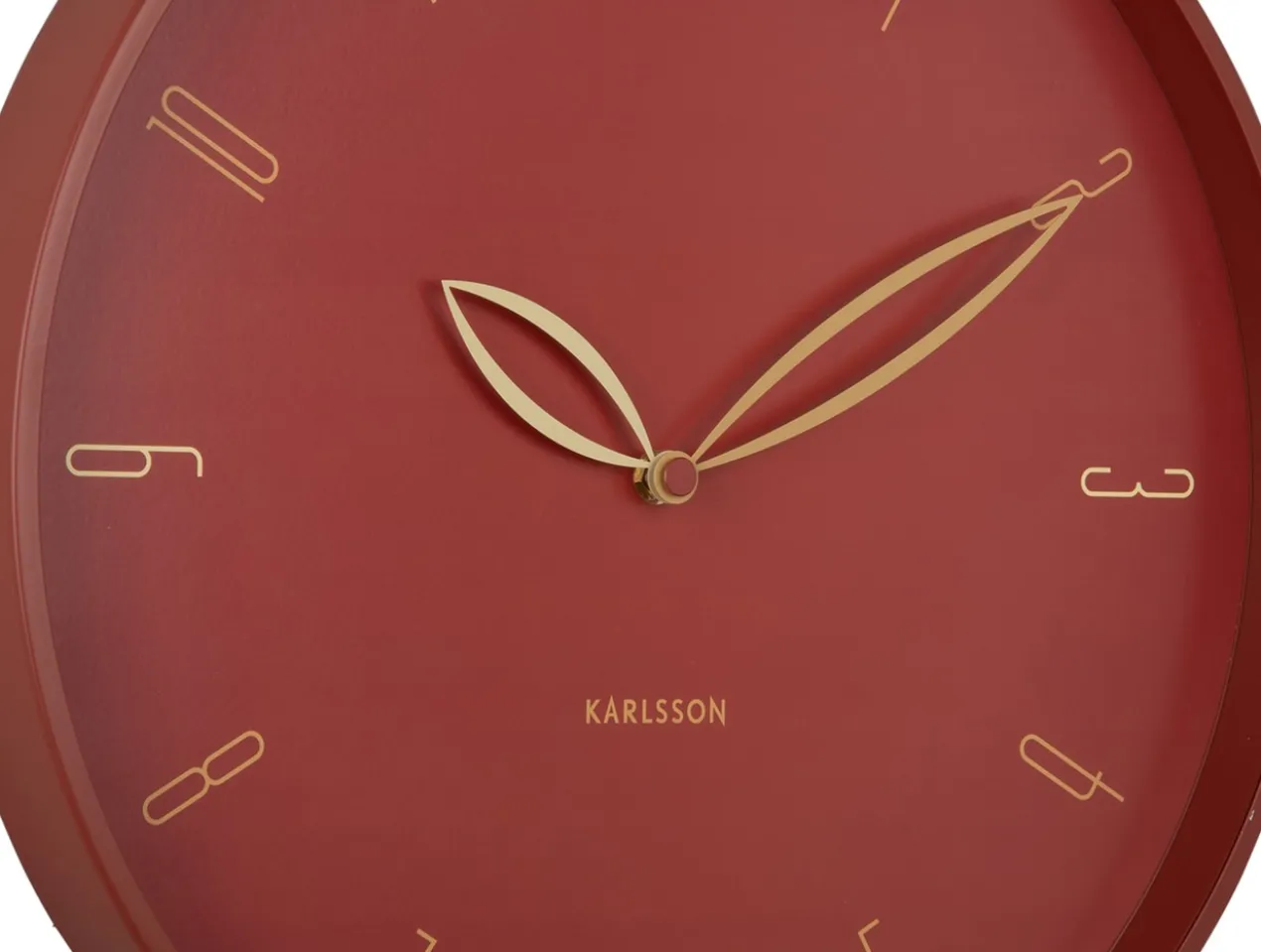 Wall clock Petals red ochre