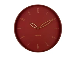Wall clock Petals red ochre