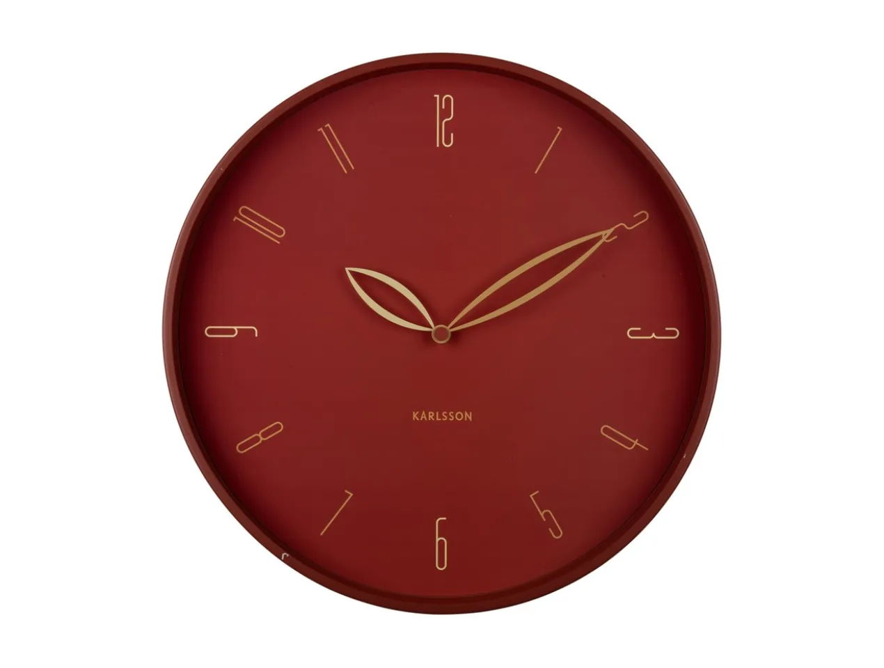 Wall clock Petals red ochre